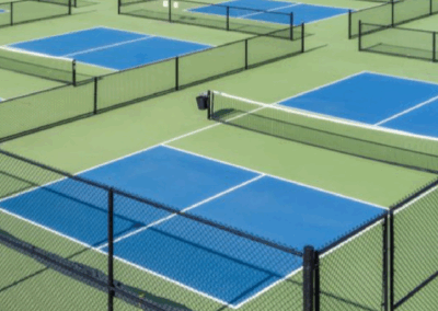 Group of Customised Blue and Green Pickleball and Tennis Courts in Sports Complex